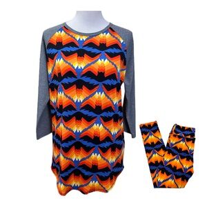 LuLaRoe Halloween Randy and One Size Leggings Outfit Bats NWT